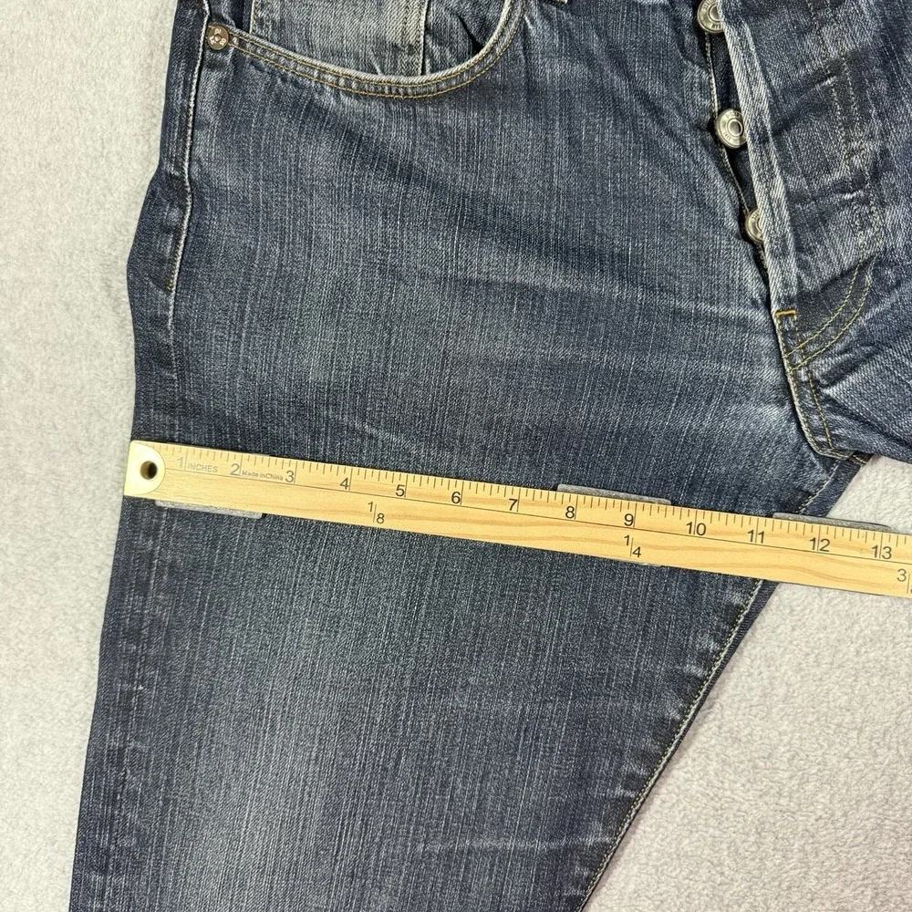 G Star Raw Jeans Men 34x30 Blue 3301 Straight Leg‎ Dark Wash Button Fly Italy